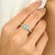 14k White Gold Diamond Turquoise Engagement Ring for Women Size 6 For Sale - Image 4 of 10