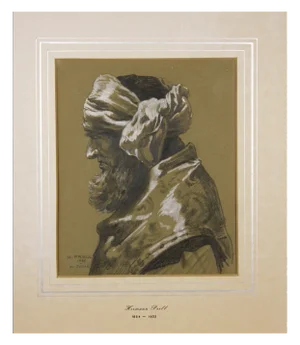 Hermann Prell, Half-Length Portrait of a Pharisee, 1885, Chalk
