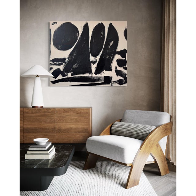 2020s On the Move, Contemporary Black and Tan Geometric Abstract Painting by Matt Higgins For Sale - Image 5 of 7