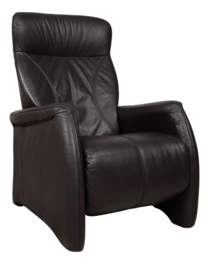 Cumuly Leather Armchair in Anthracite Grey with Manual Reclining Function by Himolla