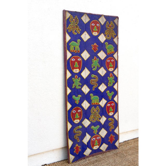 Blue Vintage Yoruba Spirit Beaded Wall Panel For Sale - Image 8 of 11