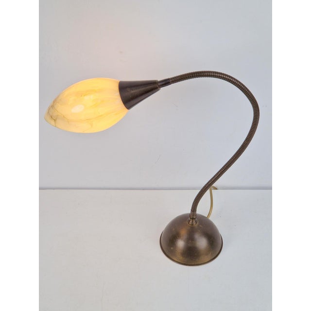 Metal Vintage Art Deco Flex Neck Desk Lamp, 1950s For Sale - Image 7 of 12