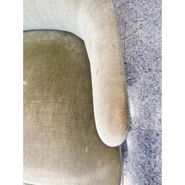 Green Danish Modern Mohair Wingback Armchair in the Style of Frits Henningsen For Sale - Image 8 of 15