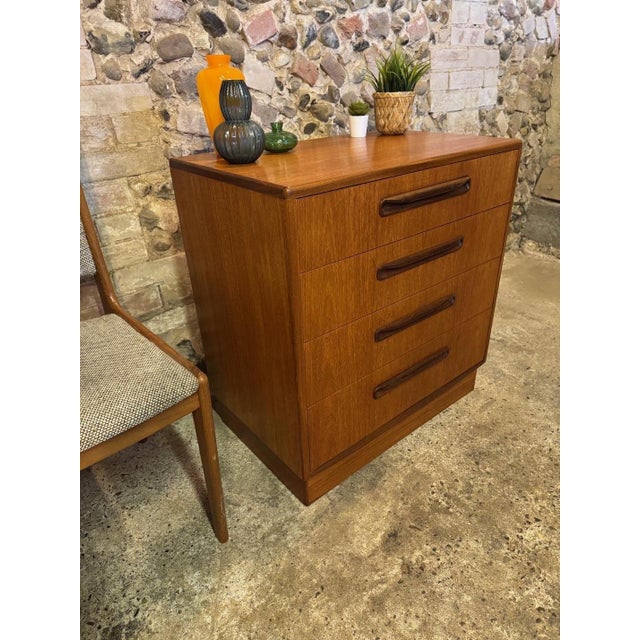 Early production g plan mid-century teak chest of drawers. the chest is from the fresco range designed by victor wilkins....