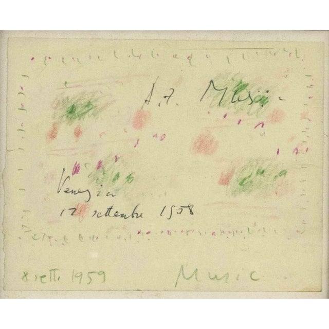 Zoran Mušic, Venice, 1959, Pastel Drawing on Paper, Framed For Sale - Image 4 of 4