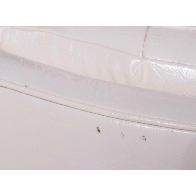 Modern White Tufted Faux Leather Tub Chairs Chairish