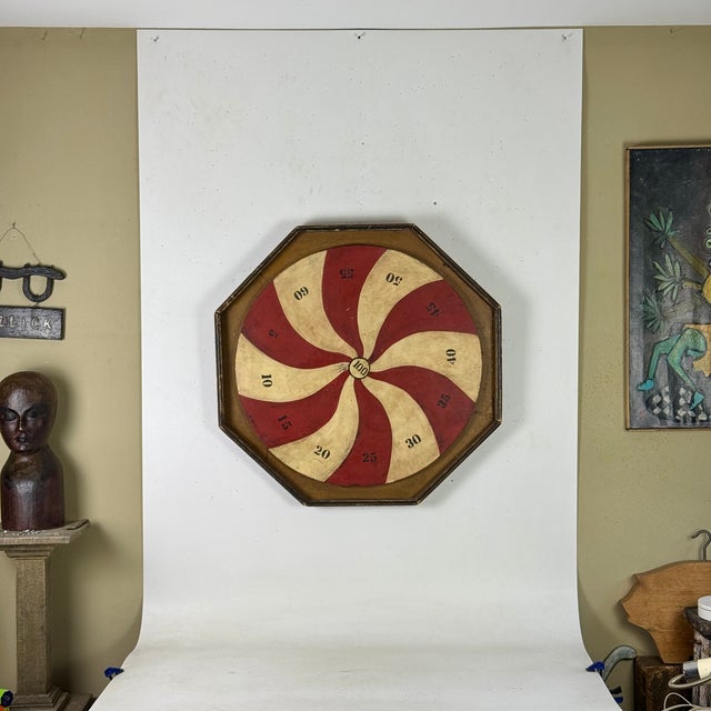 A whimsical and prominent carnival / fairground / circus "penny pitch" Americana game board. This jubilant hand...