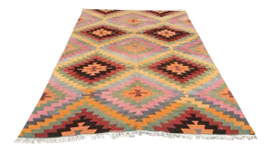 1960's Colorfull Bohemian Kilim - 70" X 105"