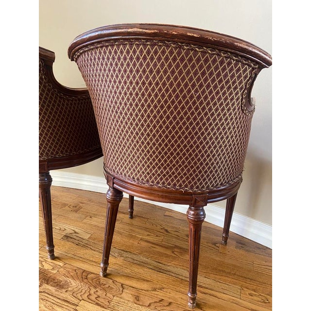 19th Century Antique French Louis XVI Style Bergere Chairs For Sale - Image 5 of 7