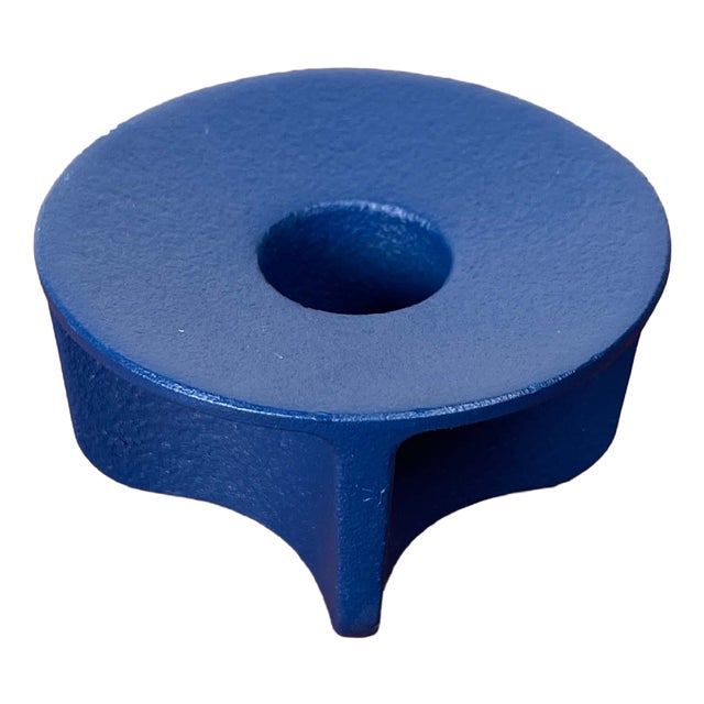 Danish Blue Cast Iron Candleholder from Normann Copenhagen For Sale