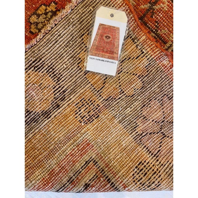 Red 19th Century Floral Khotan Samarkand Rug For Sale - Image 8 of 9