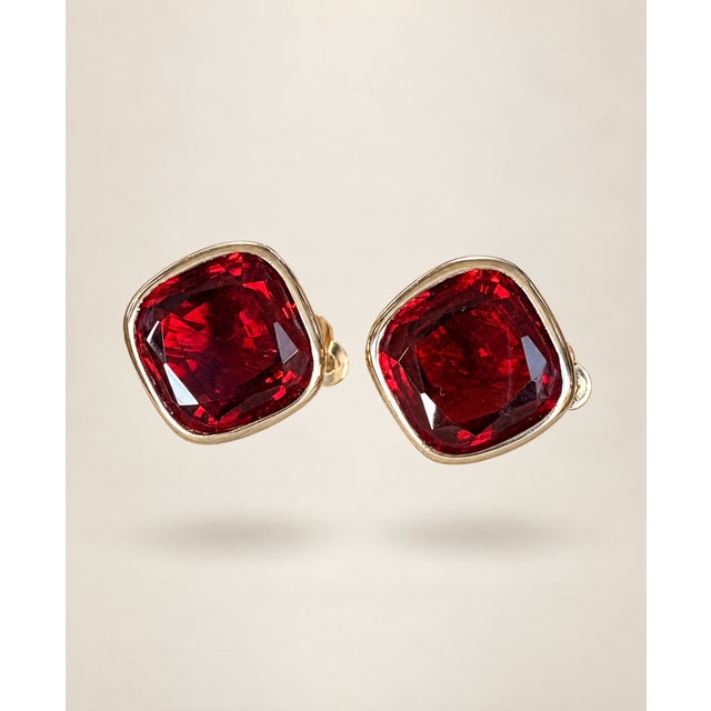 Elevate your collection with this striking pair of vintage signed Panetta clip-on earrings, designed to emulate the...