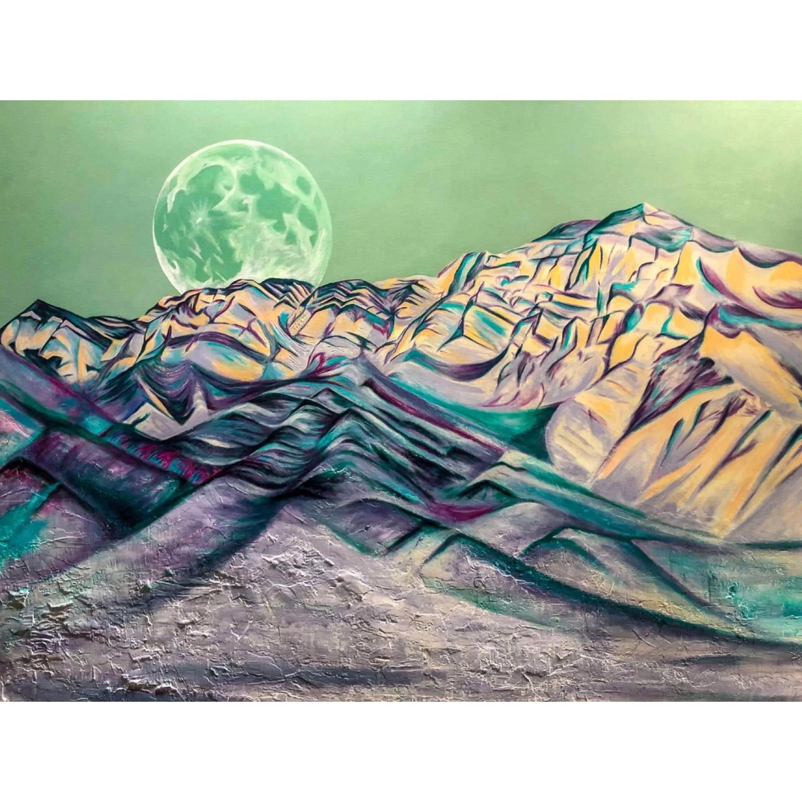 "Providence Mountains" Contemporary Abstract Multimedia Landscape