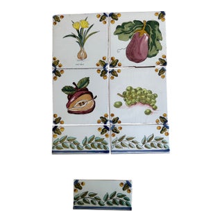 Kitchen Tile Fruit and Vegetable Mural Panel From Spain For Sale