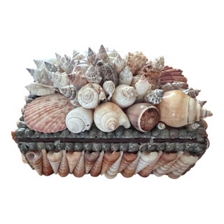 Vintage Shell Encrusted Box For Sale