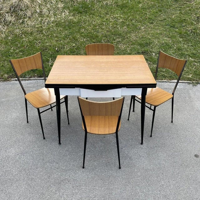 Italian Dining Table & 4 Chairs from Salvarani Depositato, 1950s, Set of 5 For Sale - Image 16 of 16