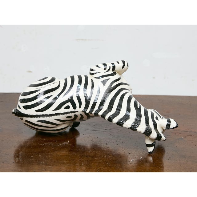 Late 20th Century Signed 1981 Ceramic Zebra Sculpture by the Townsends, Usa For Sale - Image 5 of 9