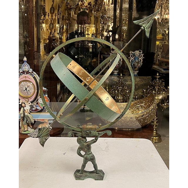 Bronze Armillary With Verdigris Patina For Sale - Image 4 of 12