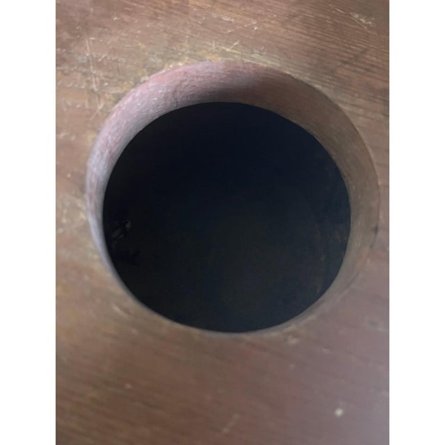 Antique Chinese Bronze Tripod Censer Planter - Carved Wood Stand & Lid - 10" For Sale - Image 4 of 9