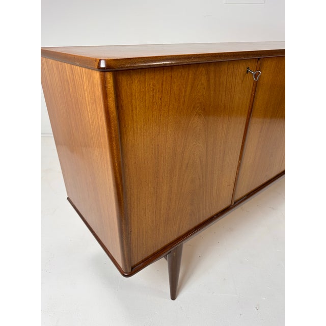 Brown 1960's Mid Century Scandinavian Teak Credenza For Sale - Image 8 of 9