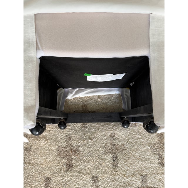 Traditional Rh Belgian Track Arm Slipcovered Dining Chairs in White Perennials Performance Linen - Set of 6 For Sale - Image 3 of 11