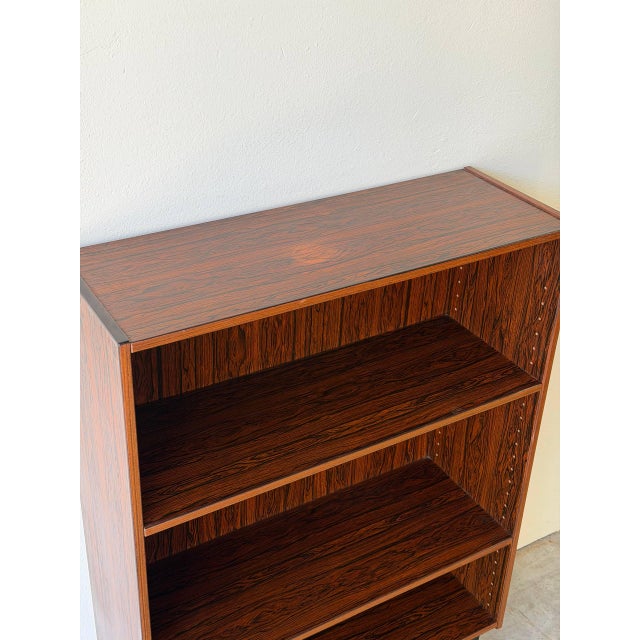 Wood Danish Rosewood Bookcase by Denka Mid Century Modern Open Shelves 1960s For Sale - Image 7 of 10