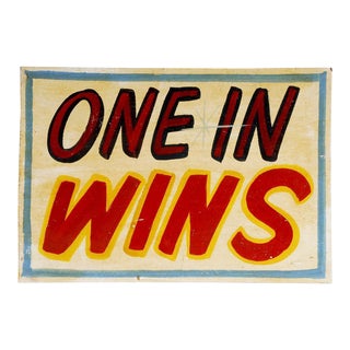 Mid 20th Century Painted Carnival Sign For Sale