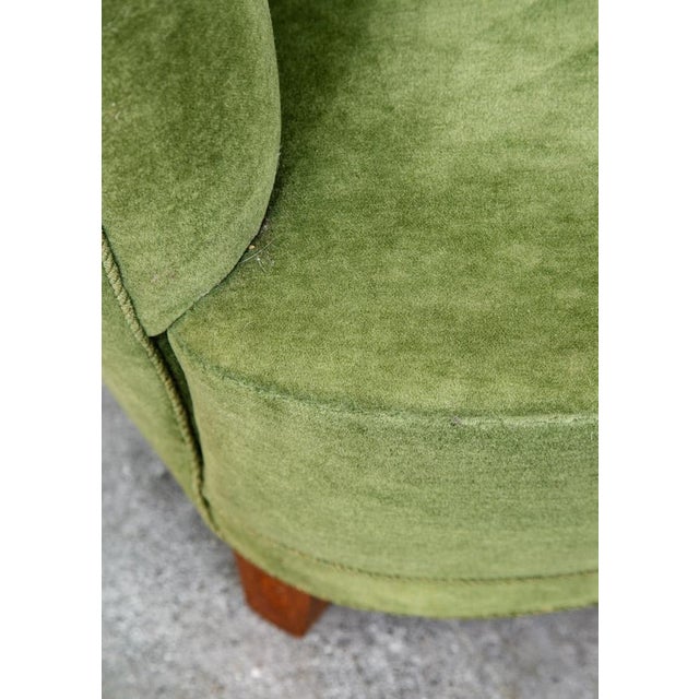 Mid Century Danish Modern Couch Sofa Mohair Light Green Loveseat Settee 2 Seat For Sale - Image 12 of 12