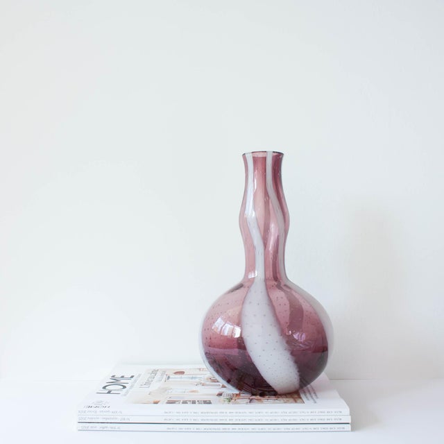Purple and White Glass Vase from Marinha Grande, 1960s For Sale - Image 4 of 11