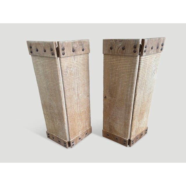 Cream 1900s Andrianna Shamaris Century Old Shutters or Wall Hanging For Sale - Image 8 of 18
