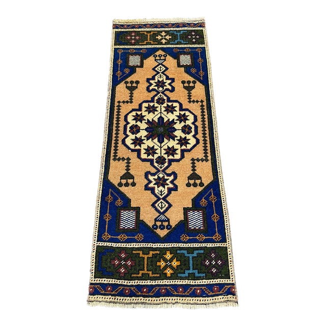 Turkish Yastik Rug 1'4" x 3'8" For Sale