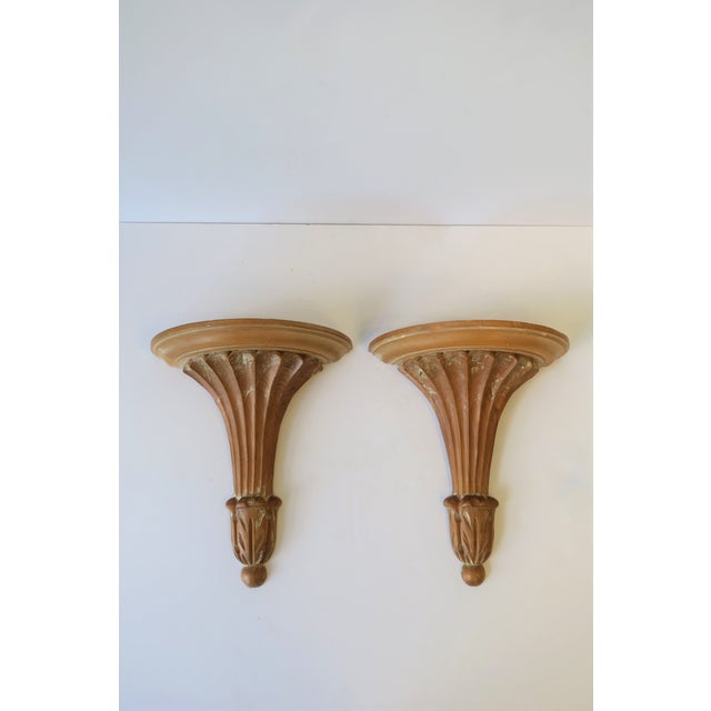 Italian Wood Wall Shelf Brackets Chairish