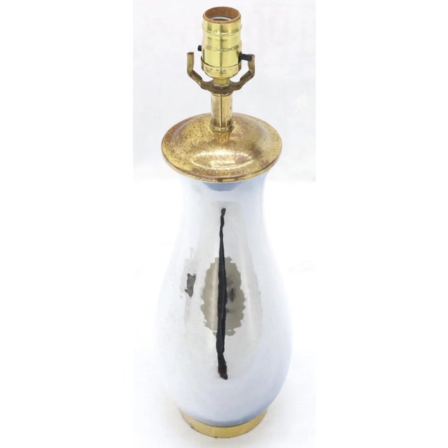 Metal Mid 20th Century Chrome and Brass Vase Shape Table Lamps - a Pair For Sale - Image 7 of 8