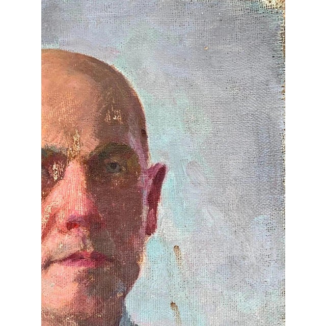 Realism 1960s Oil Portrait Painting, Socialist Realism Art, Ukrainian Artist 45-33 For Sale - Image 3 of 6