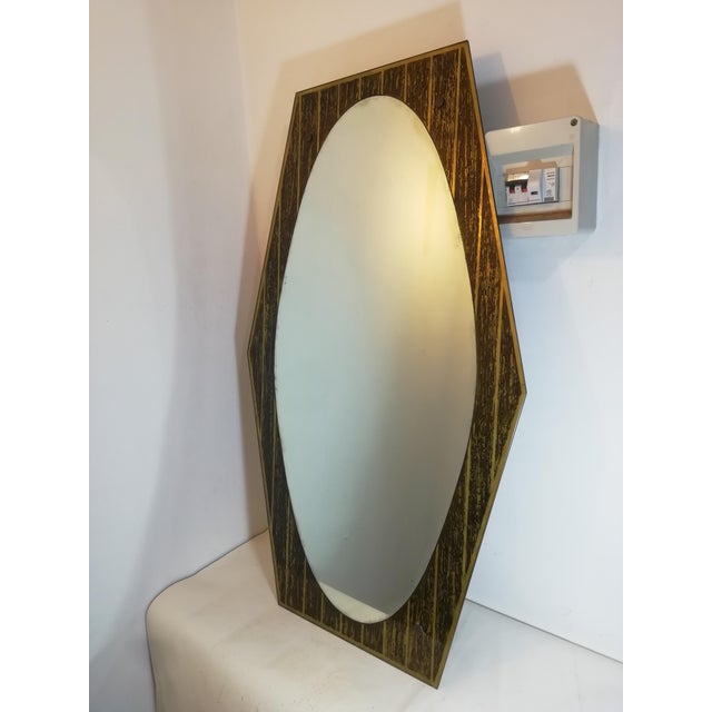 Vintage Painted Wood-Effect Mirror, Italy, 1950s For Sale - Image 4 of 16