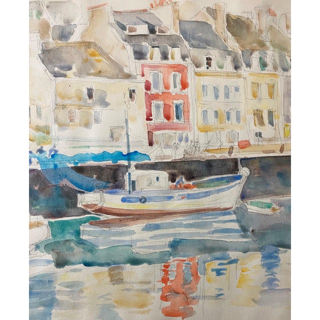 Modern Moses Bagel Bahelfer, Polish French Judaica Watercolor Gouache Painting Original Bauhaus Yiddish Art For Sale - Image 3 of 8