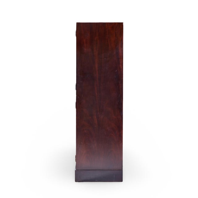 Late 20th Century Thomas Pheasant for Baker Mahogany, Brass and Leather Cabinet - Pair For Sale - Image 5 of 12