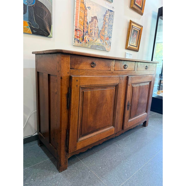 Antique Walnut Buffet with 3 Drawers, 1850 For Sale - Image 3 of 18