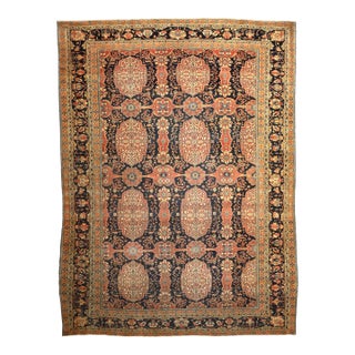 Antique Persian Mohtasham Kashan Rug 7’3" X 9’11" For Sale
