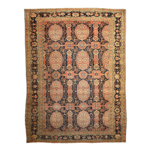 Antique Persian Mohtasham Kashan Rug 7’3" X 9’11"