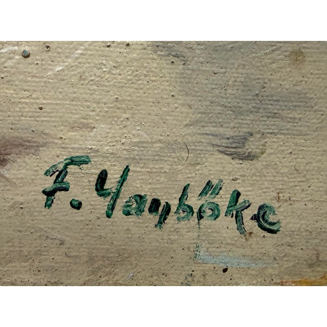 F. Yayboke Turkish Seascape Oil Painting, Circa 1960's For Sale - Image 11 of 12