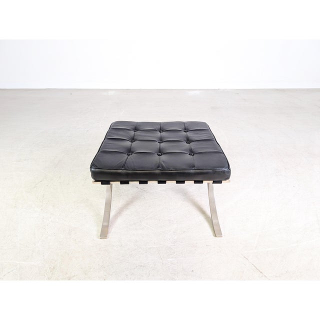 We are offering one of two beautiful Barcelona ottomans by Knoll International from the 1970s for sale. The upholstery was...