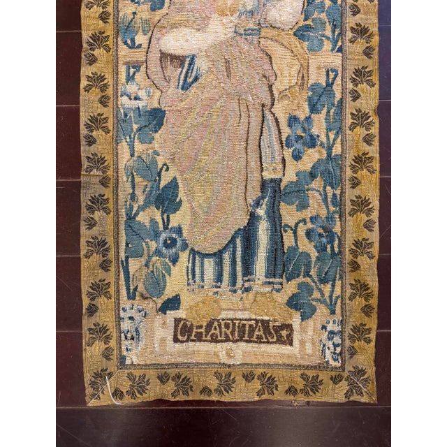 Tan Antique 16th Century Flemish Tapestry For Sale - Image 8 of 10