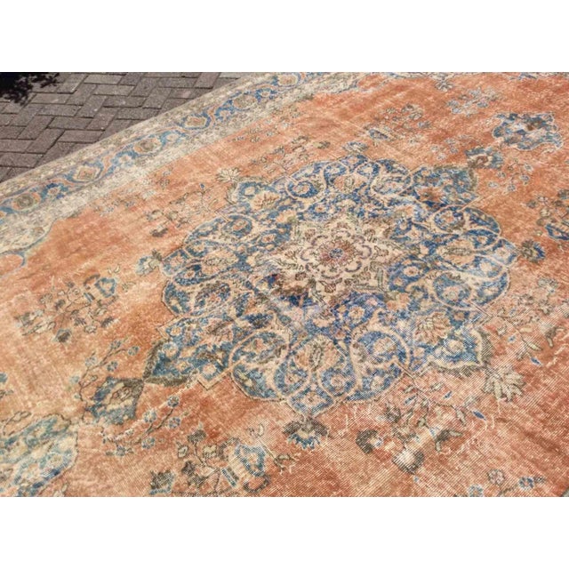 1950s Oversized Vintage Distressed Oushak - 102" X 155" For Sale - Image 5 of 11