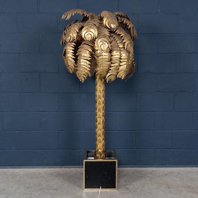 French Palm Tree Floor Lamp by Christian Techoueyres for Maison Jansen, 1970s For Sale - Image 6 of 18