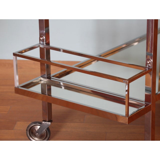 Art Deco Bar Cart attributed to Jacques Adnet, 1930s For Sale - Image 13 of 17