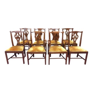 Vintage Dining Chairs, Chippendale Style Chairs, Henkel Harris Furniture, Set of Eight For Sale