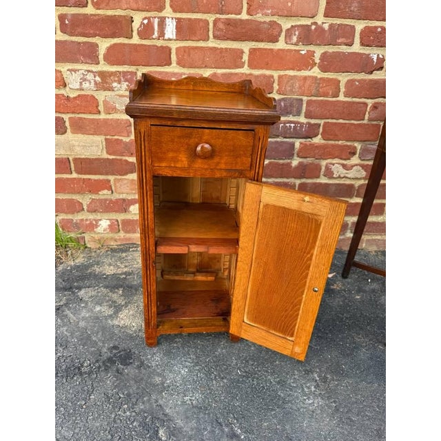 Farmhouse Antique Farmhouse Style Solid Wood Narrow Bedside Cabinet For Sale - Image 3 of 14