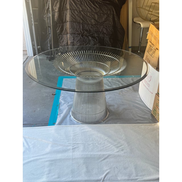American Mid-Century Nickel Dining Table by Warren Platner for Knoll, 1960's. This piece is attributed to the mentioned...