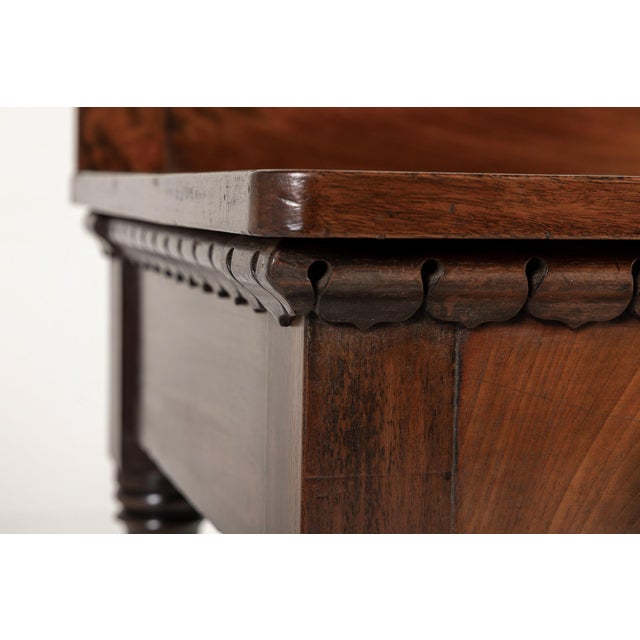 19th century english regency mahogany serving table an english regency period mahogany serving table with a raised back....